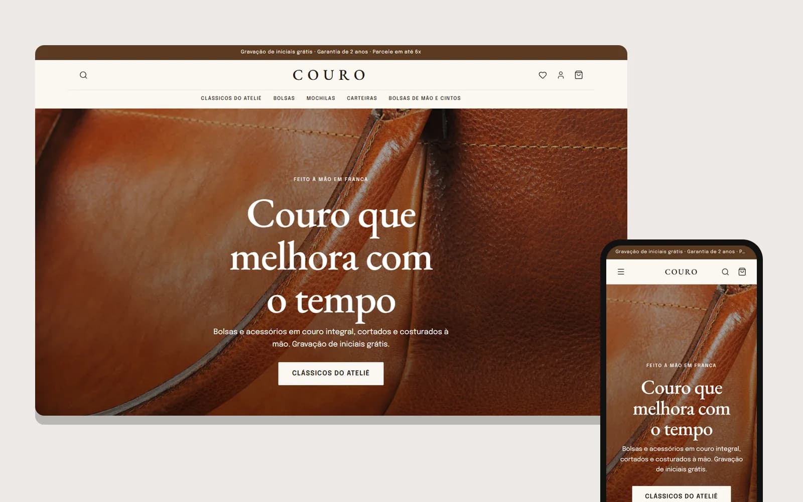 Prévia do template Couro