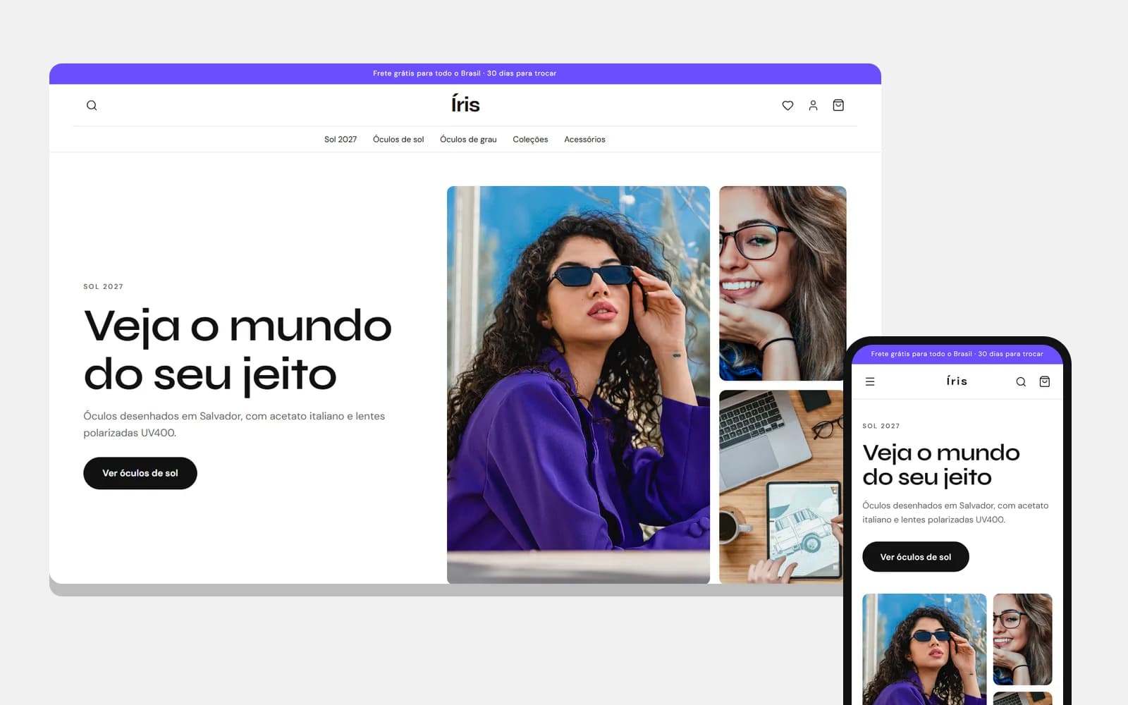 Prévia do template Íris