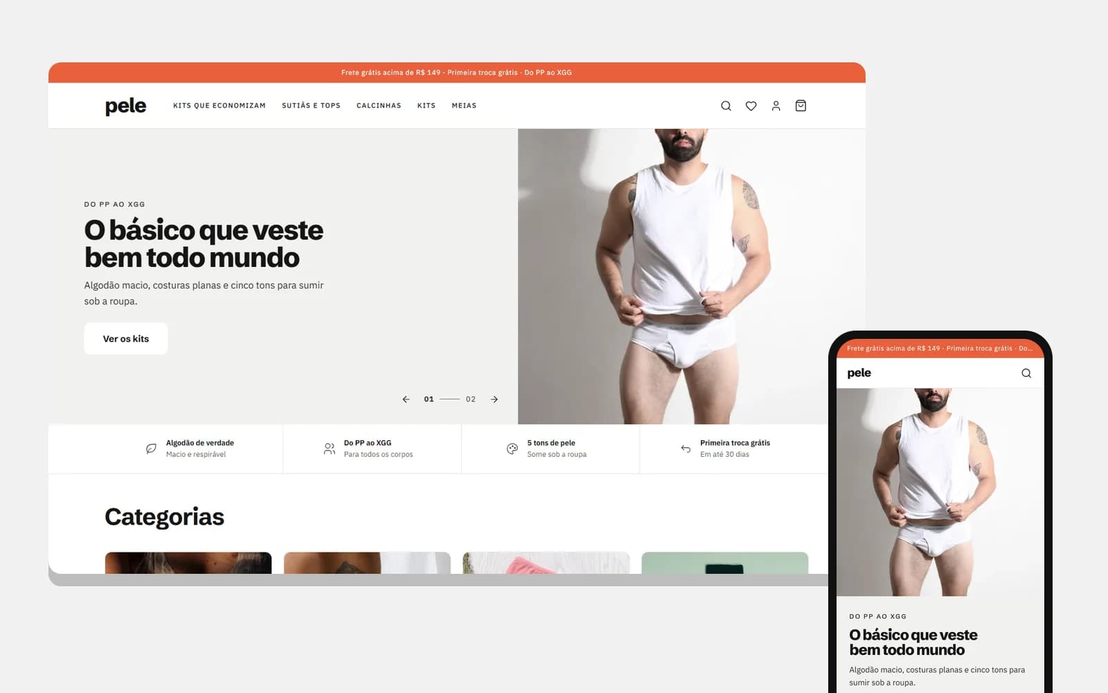 Prévia do template Pele